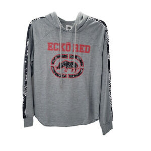 Ecko Red Logo Pullover Hoodie Mens Large Gray Graphic Print Rhino Long Sleeve